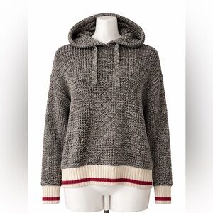 Roots Black and Cream Knit Hoodie